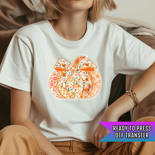 Pumpkin Grid DTF Transfer Ready For Press, Fall DTF Transfer, Autumn DTF Transfer, Pumpkin Heat Press Transfer, Pumpkin Spice Season Dtf
