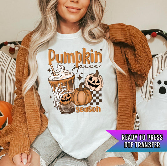 Pumpkin Spice DTF Transfer Ready For Press, Fall DTF Transfer, Autumn DTF Transfer, Pumpkin Heat Press Transfer, Pumpkin Spice Season Dtf