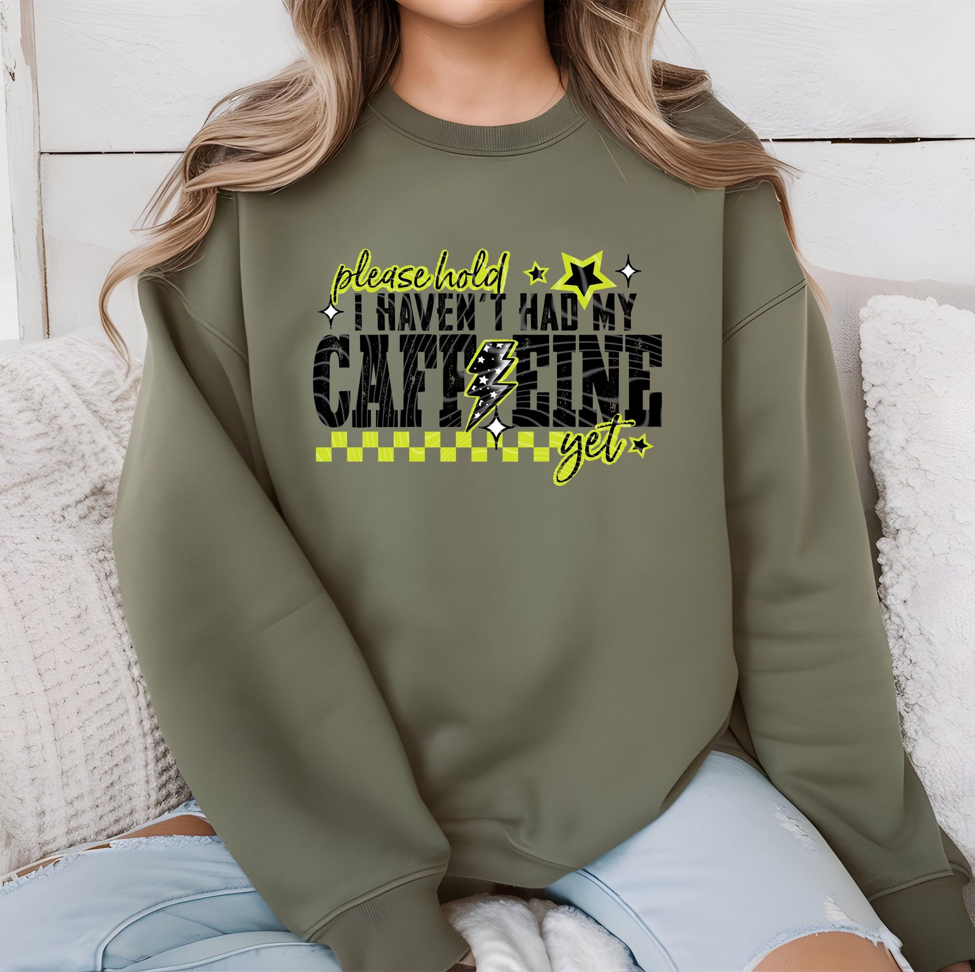 Please Hold DTF Transfer Ready For Press, Humor Prints, Direct To Film, Heat Press Transfer, Sarcastic Transfer, Coffee Dtf Transfer, Custom