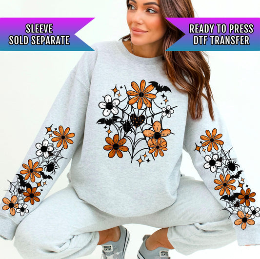 Spiderweb Florals DTF Transfer Ready For Press, Fall DTF Transfers, Autumn DTF Transfer, Fall Halloween Dtf Transfers, Custom Dtf Transfers