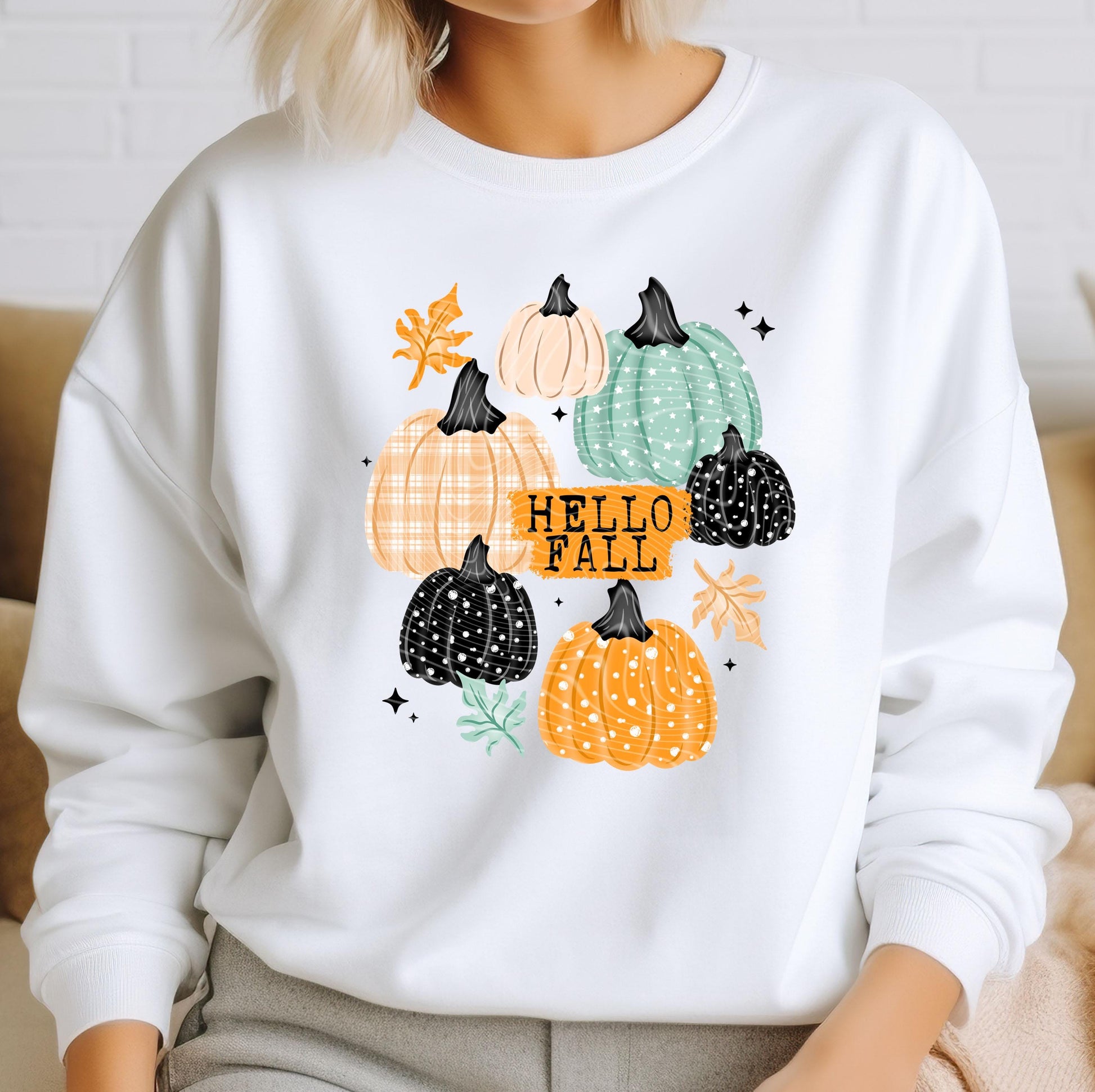 Hello Fall DTF Transfers, Fall DTF Transfers Ready For Press, Pumpkin DTF Prints, Autumn Heat Press Transfers, Ghost Ready To Press