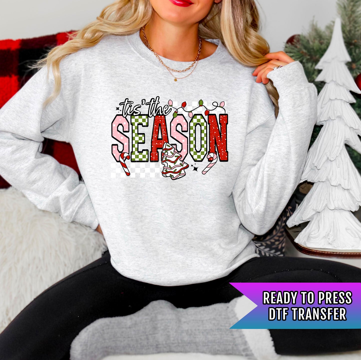 Tis The Season DTF Transfers Ready For Press, Christmas DTF Prints, Heat Press Transfers, Winter, Direct To Film, Happy Holidays Dtf Prints