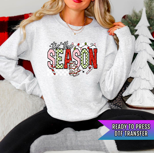 Tis The Season DTF Transfers Ready For Press, Christmas DTF Prints, Heat Press Transfers, Winter, Direct To Film, Happy Holidays Dtf Prints