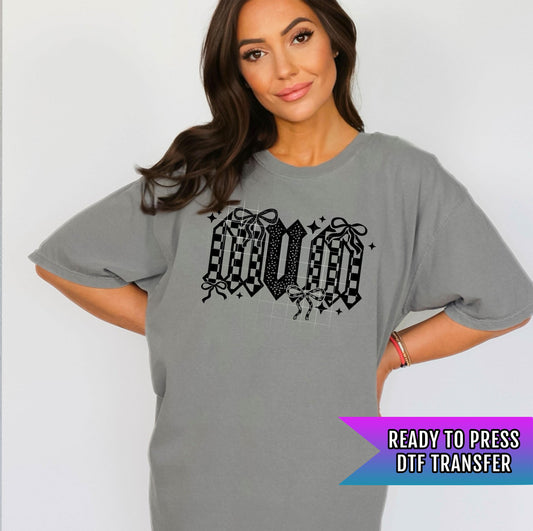 Mum DTF Transfers Ready For Press, Checkered Mama DTF Prints, Heat Press Transfer, Direct To Film, Mom Dtf Print, Mum Black DTF Prints