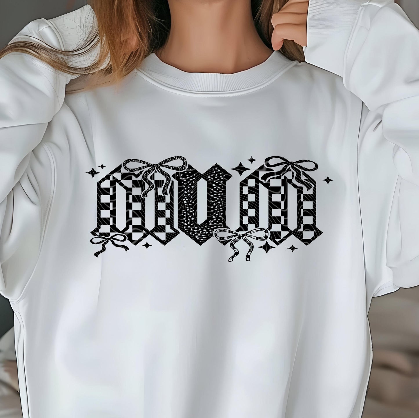 Mum DTF Transfers Ready For Press, Checkered Mama DTF Prints, Heat Press Transfer, Direct To Film, Mom Dtf Print, Mum Black DTF Prints