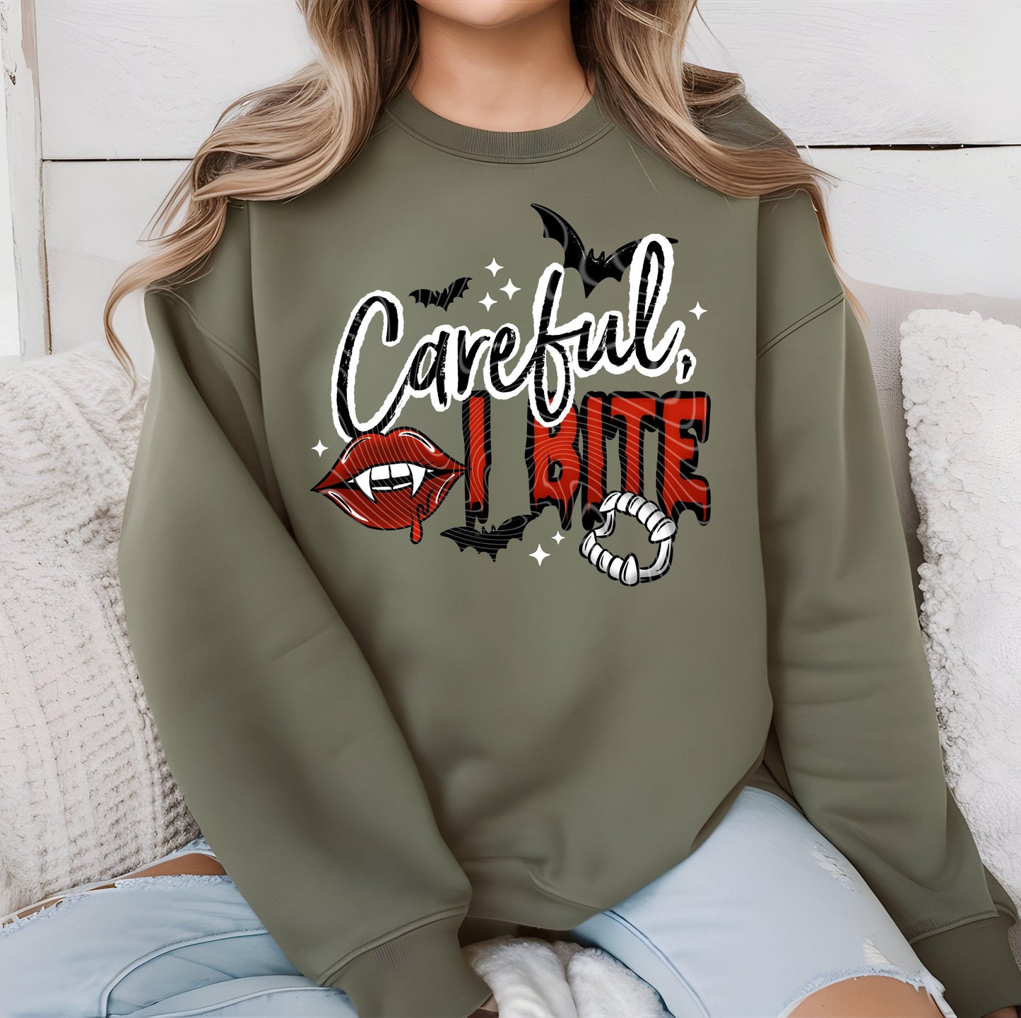 Careful I Bite DTF Transfers, Spooky Dtf Transfers, Halloween DTF Transfer Ready For Press, Spooky Shirt Transfers, Heat Press Transfers