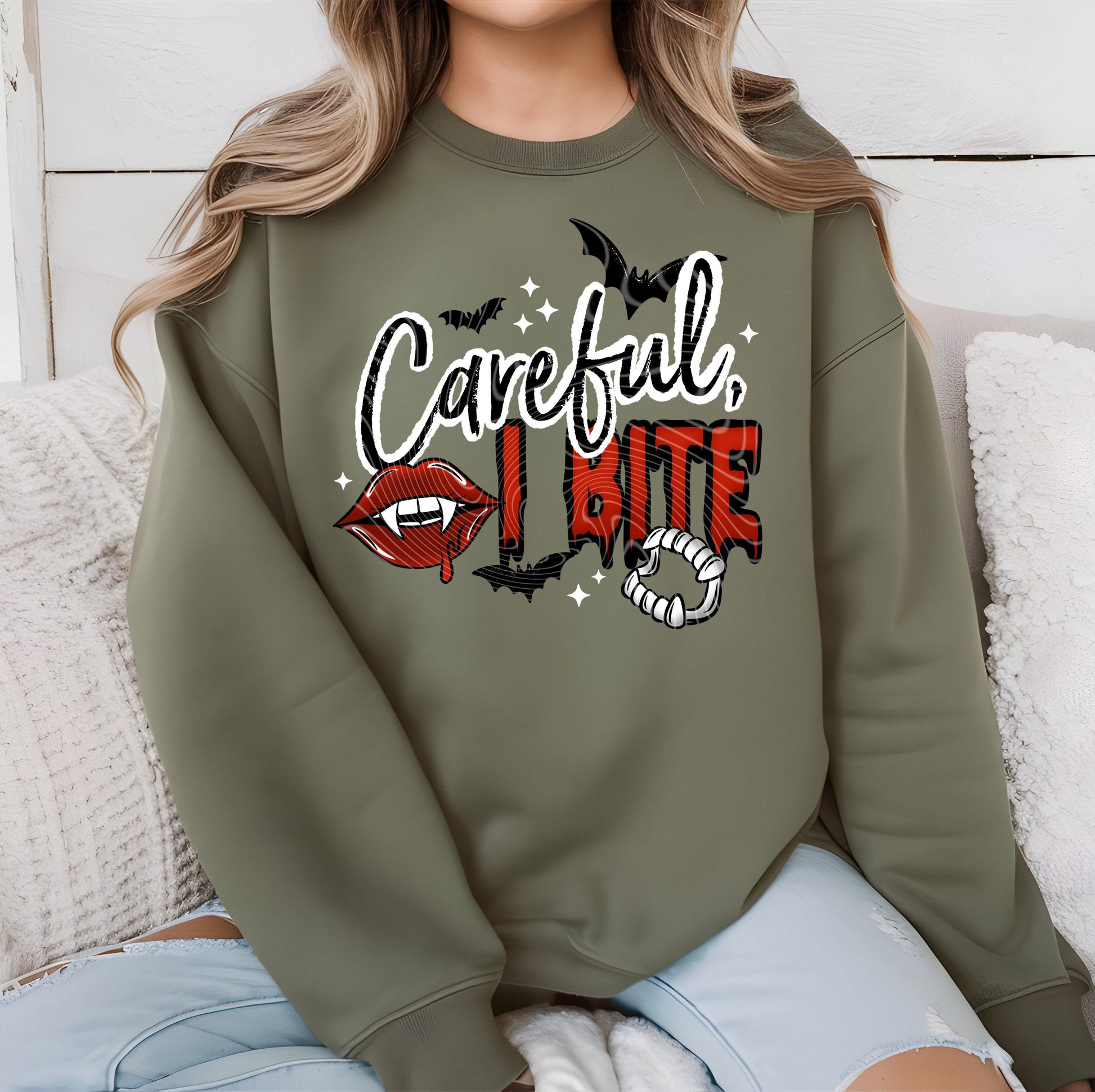 Careful I Bite DTF Transfers, Spooky Dtf Transfers, Halloween DTF Transfer Ready For Press, Spooky Shirt Transfers, Heat Press Transfers