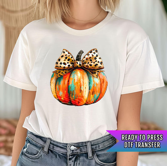 Coquette Pumpkin DTF Transfers, Fall DTF Transfers Ready For Press, Pumpkin DTF Prints, Autumn Heat Press Transfers, Fall Coquette Bow Dtf