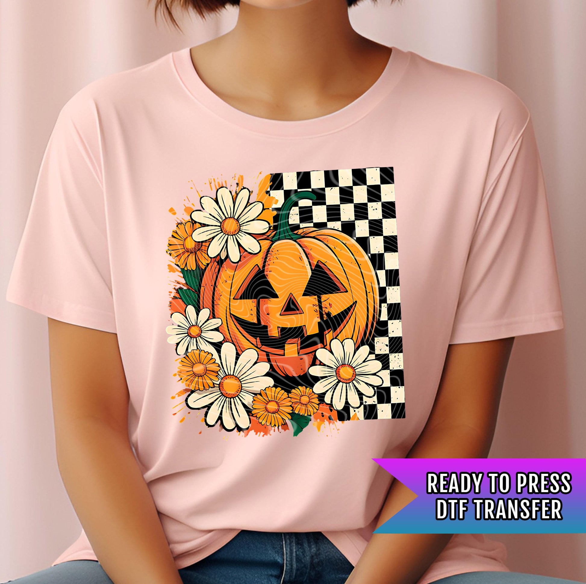 Floral Pumpkin DTF Transfers, Fall DTF Transfers Ready For Press, Pumpkin DTF Prints, Halloween Heat Press Transfers, Custom Dtf Transfers