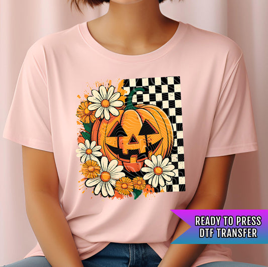 Floral Pumpkin DTF Transfers, Fall DTF Transfers Ready For Press, Pumpkin DTF Prints, Halloween Heat Press Transfers, Custom Dtf Transfers