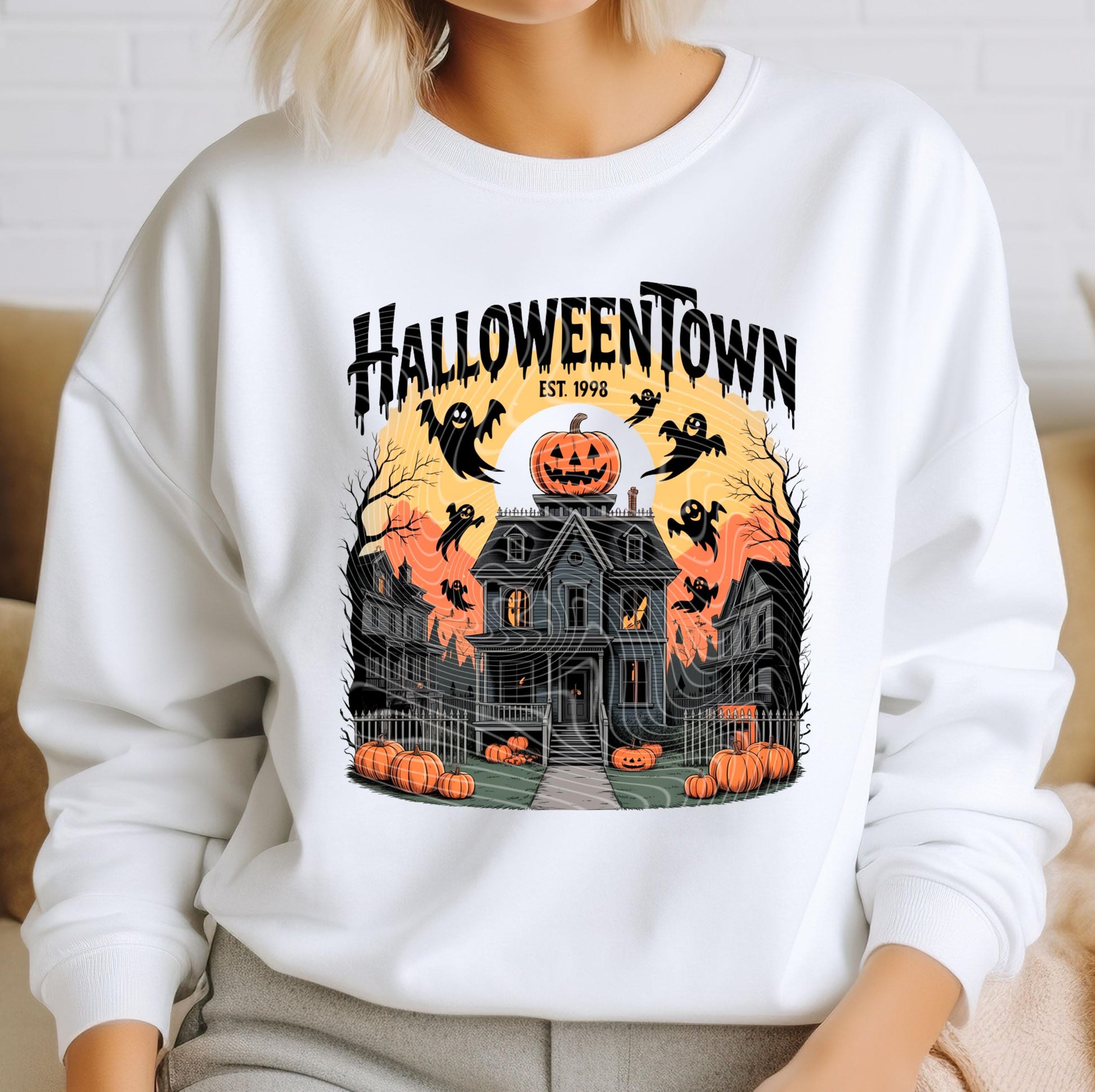 Halloween City DTF Transfers, Halloween DTF Transfers Ready For Press, Bats DTF Prints, Pumpkin Dtf Prints, Spooky Season Dtf Transfers