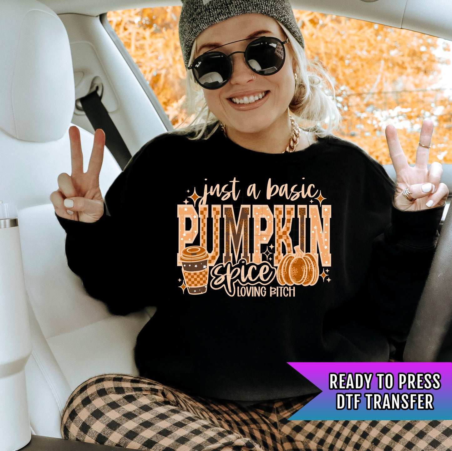 Pumpkin Spice DTF Transfers, Fall DTF Transfers Ready For Press, Pumpkin DTF Prints, Autumn Heat Press Transfers, Halloween Dtf Transfers