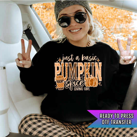 Pumpkin Spice DTF Transfers, Fall DTF Transfers Ready For Press, Pumpkin DTF Prints, Autumn Heat Press Transfers, Halloween Dtf Transfers