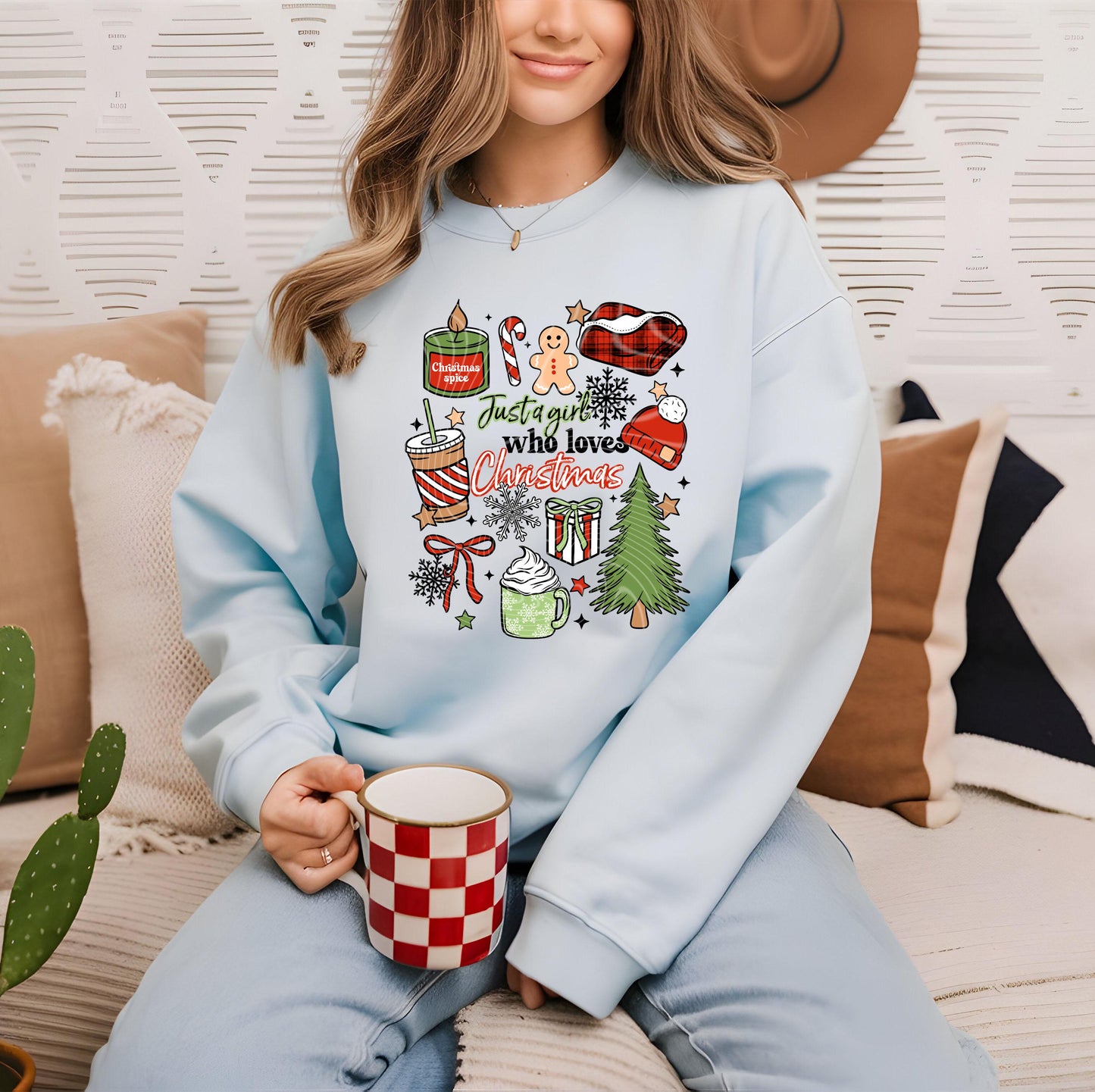 Just A Girl Who Loves Christmas DTF Transfers Ready For Press, Christmas DTF Prints, Heat Press Transfer, Direct To Film, Winter Season Dtf
