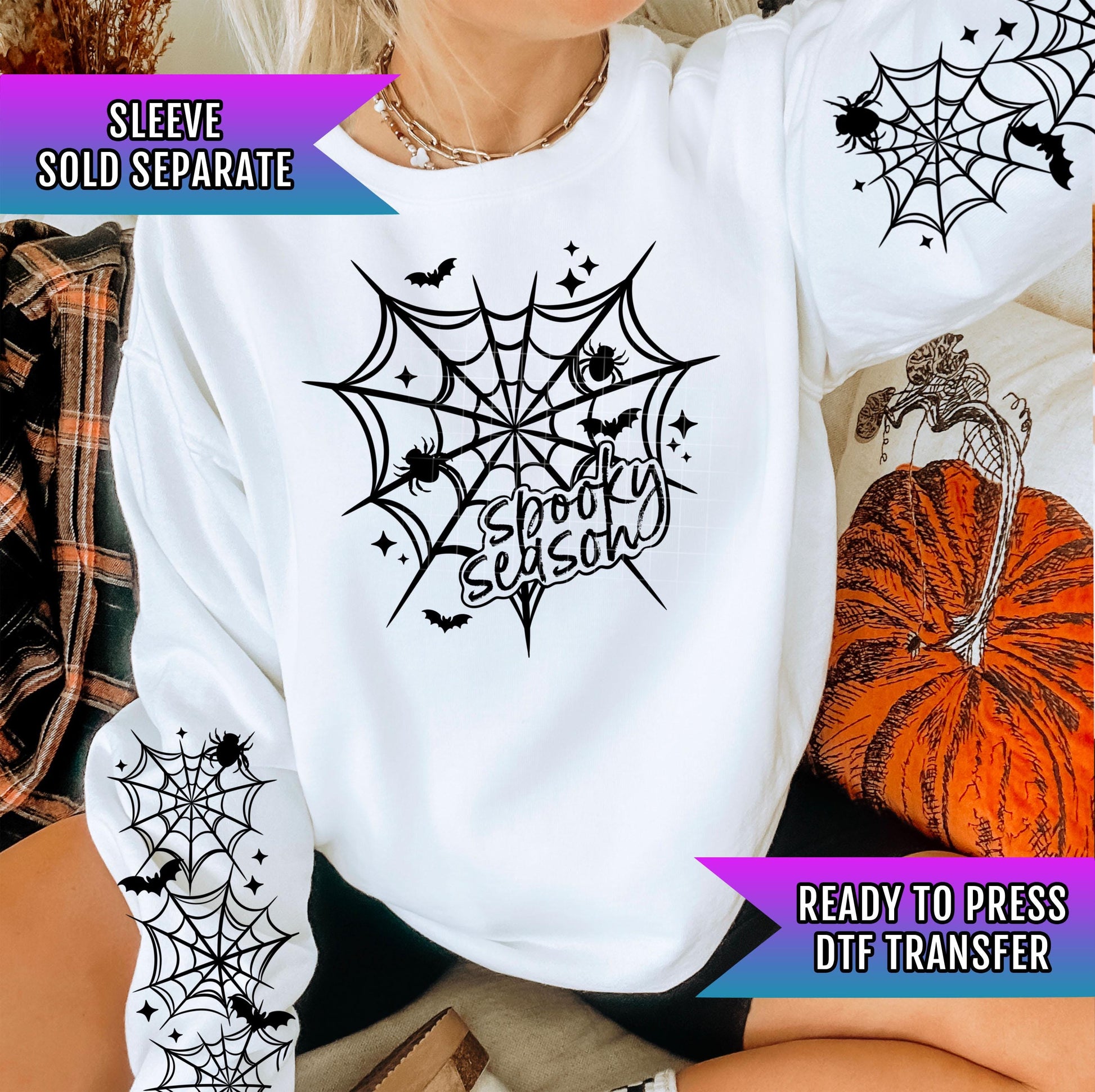 Spooky Season Heart Web DTF Transfer Ready For Press, Fall DTF Transfers, Halloween Dtf Transfers, Custom Dtf Transfers, Gothic DTF Transfer