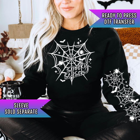 Spooky Season Heart Web DTF Transfer Ready For Press, Fall DTF Transfers, Halloween Dtf Transfers, Gothic DTF Transfer, Custom Dtf Transfers