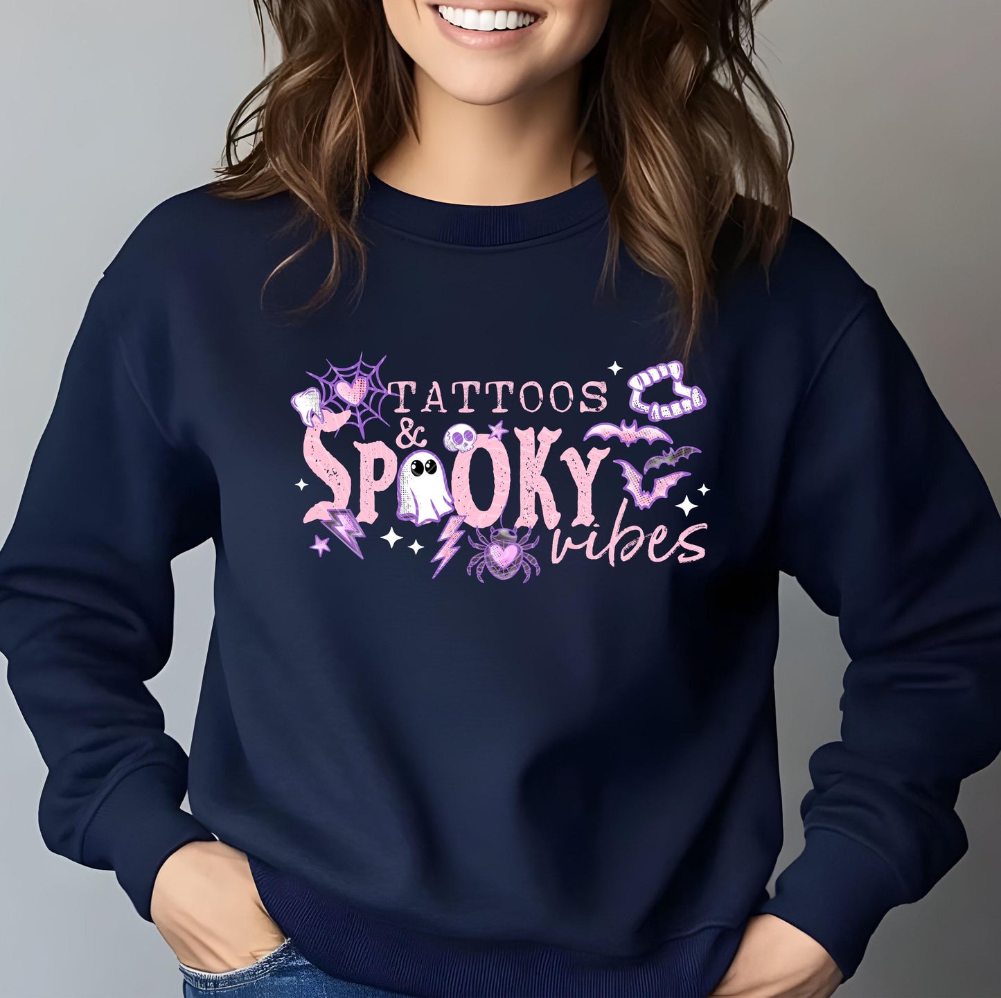 Tattoos And Spooky Vibes DTF Transfers, Halloween Dtf Prints, Halloween DTF Transfer Ready For Press, Spooky Season, Heat Press Transfers