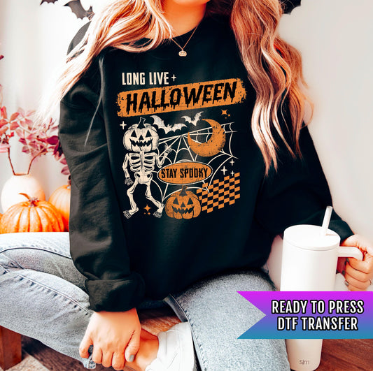 Long Live Halloween DTF Transfers, Halloween Dtf Prints, Halloween DTF Transfer Ready For Press, Spooky Season, Heat Press Transfers, Custom