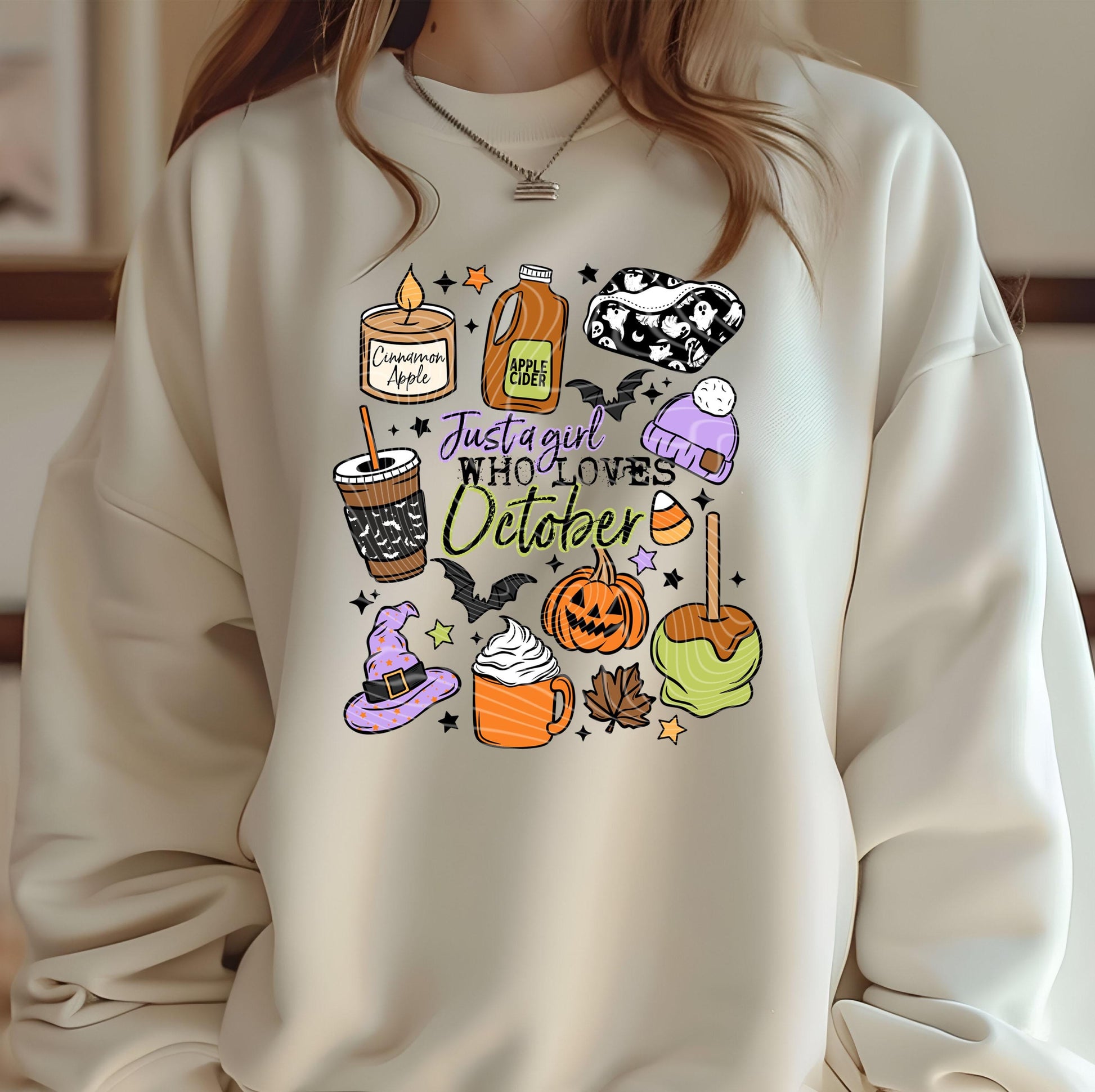 Just A Girl Who Loves October DTF Transfers, Fall DTF Transfers Ready For Press, Pumpkin DTF Prints, Autumn Heat Press Transfers, Fall Dtf