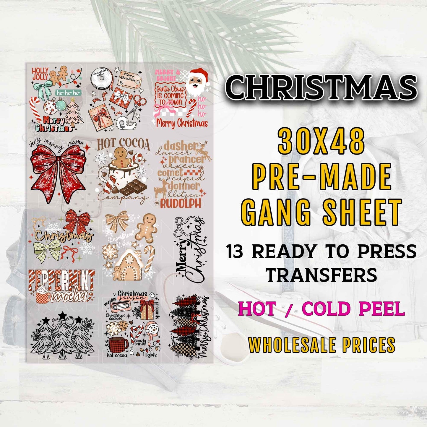 Christmas Gang Sheet, Christmas DTF Transfers, Christmas DTF Transfer Ready For Press, Christmas DTF Prints, Custom Transfer, Direct To Film