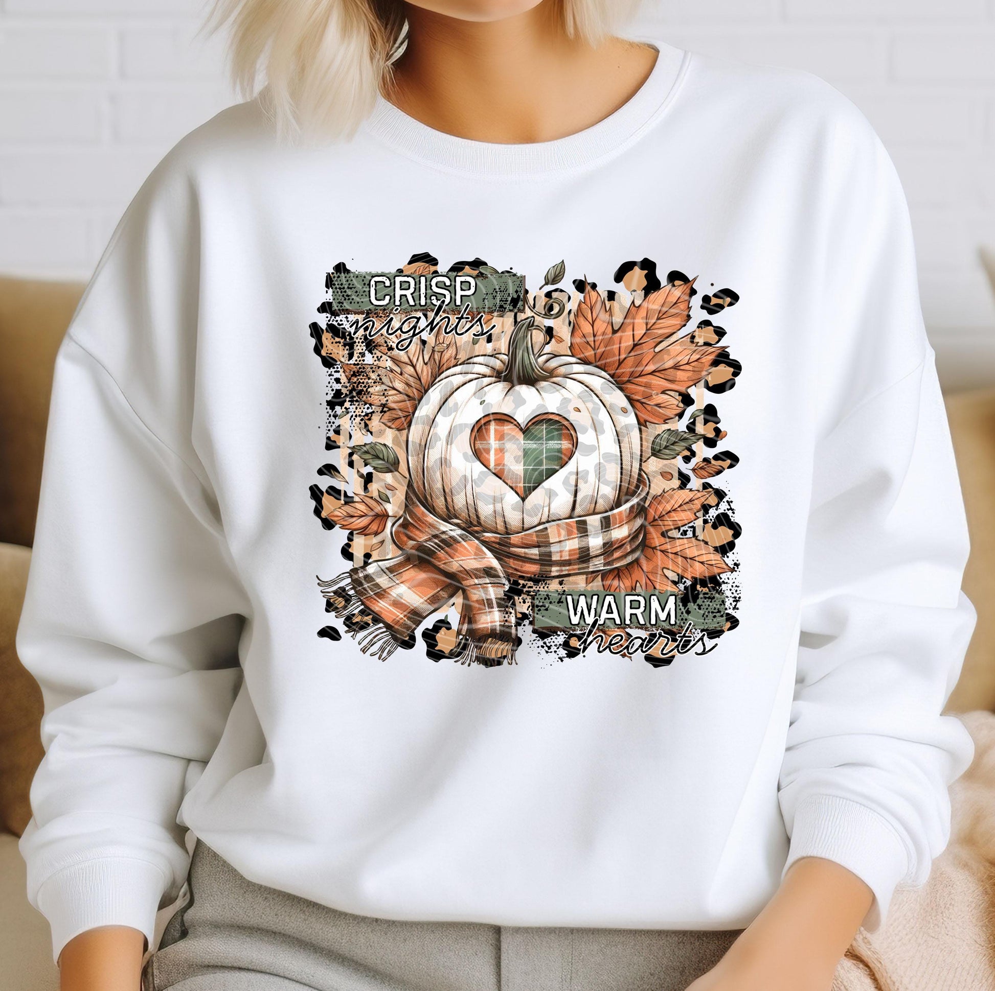 Crisp Nights Warm Hearts DTF Transfer Ready For Press, Fall DTF Transfer, Fall Ready To Press, Thanksgiving Transfers, Direct To Film, Fall