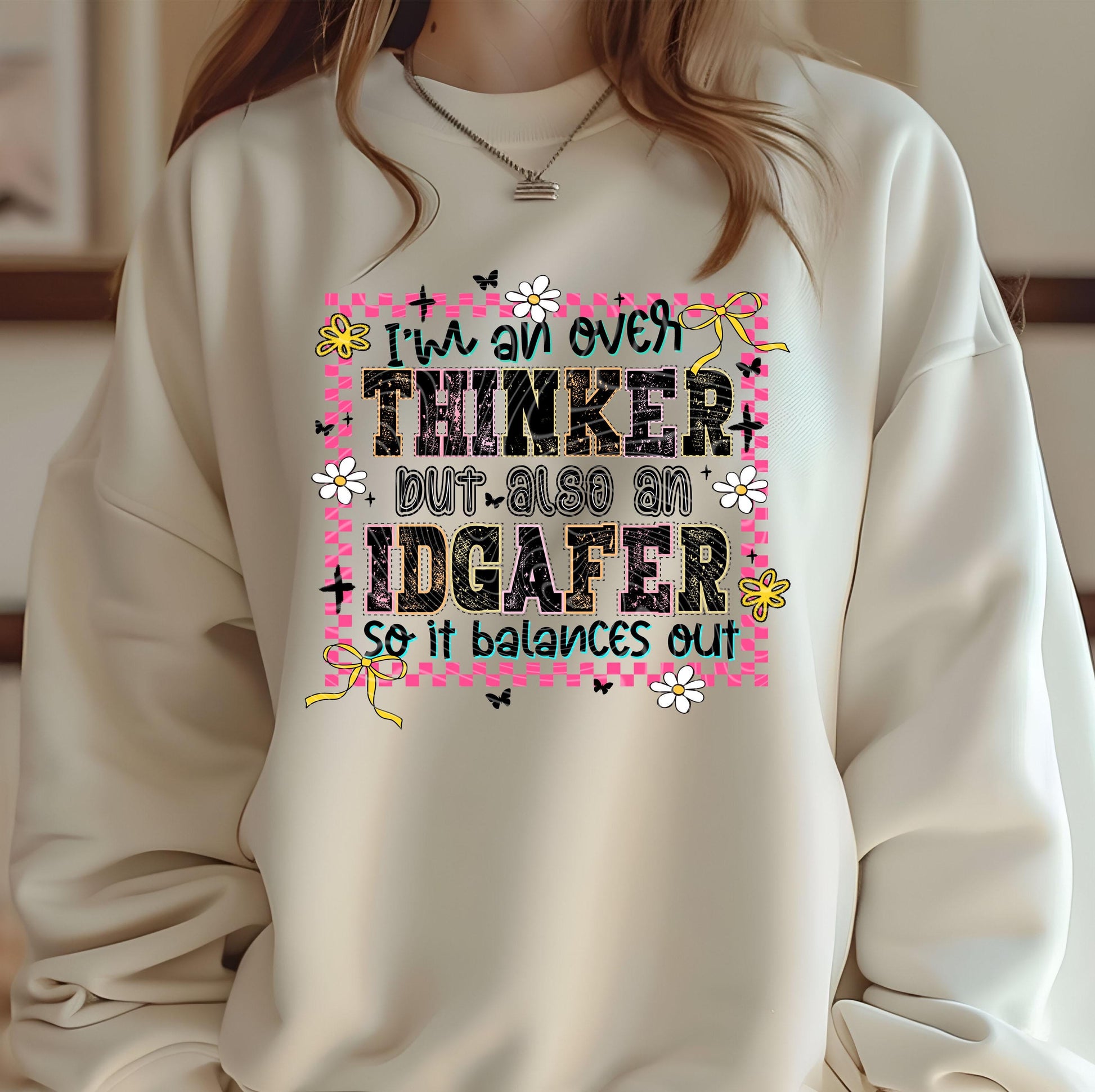 Thinker But Also An Idgafer DTF Transfer Ready For Press, Sarcastic Dtf Transfer, Funny Custom Transfer, Direct To Film, Heat Press Transfer