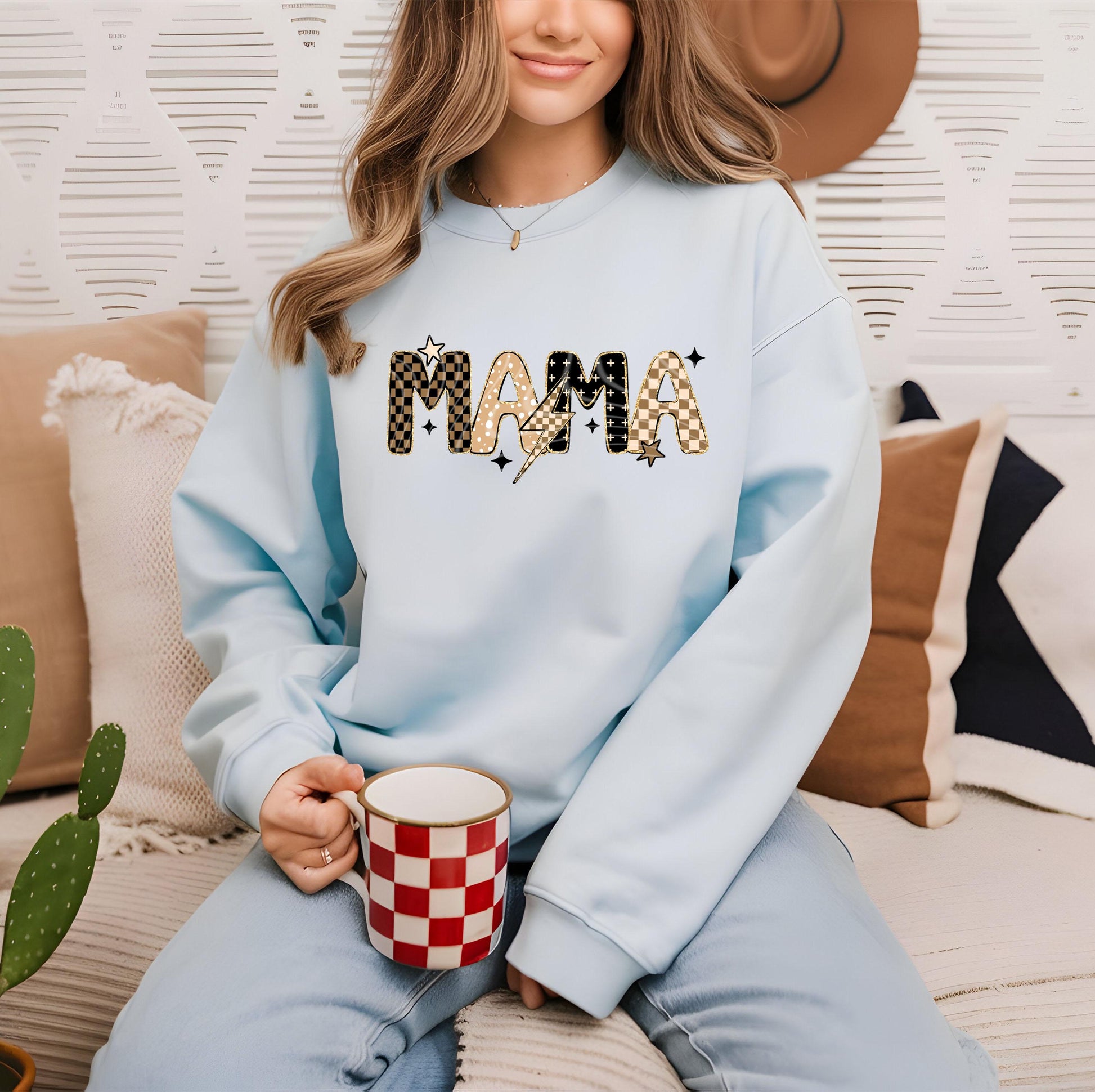 Mama With Lightning Bolt DTF Transfer Ready For Press, Mother DTF Print, Heat Press Transfer, Direct To Film, Mom DTF Print, Mama Transfers