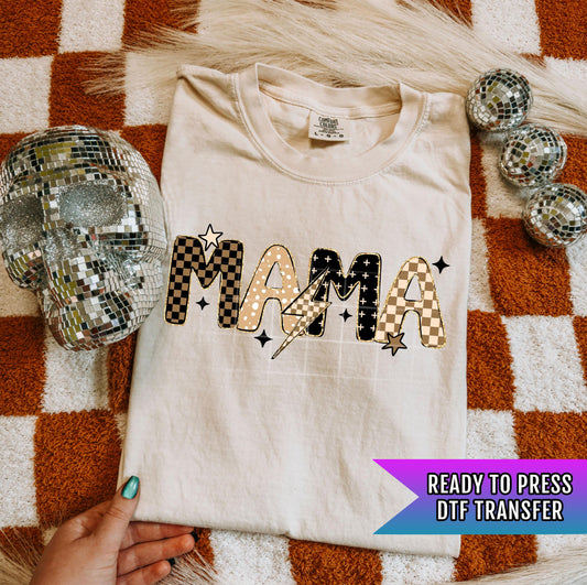 Mama With Lightning Bolt DTF Transfer Ready For Press, Mother DTF Print, Heat Press Transfer, Direct To Film, Mom DTF Print, Mama Transfers