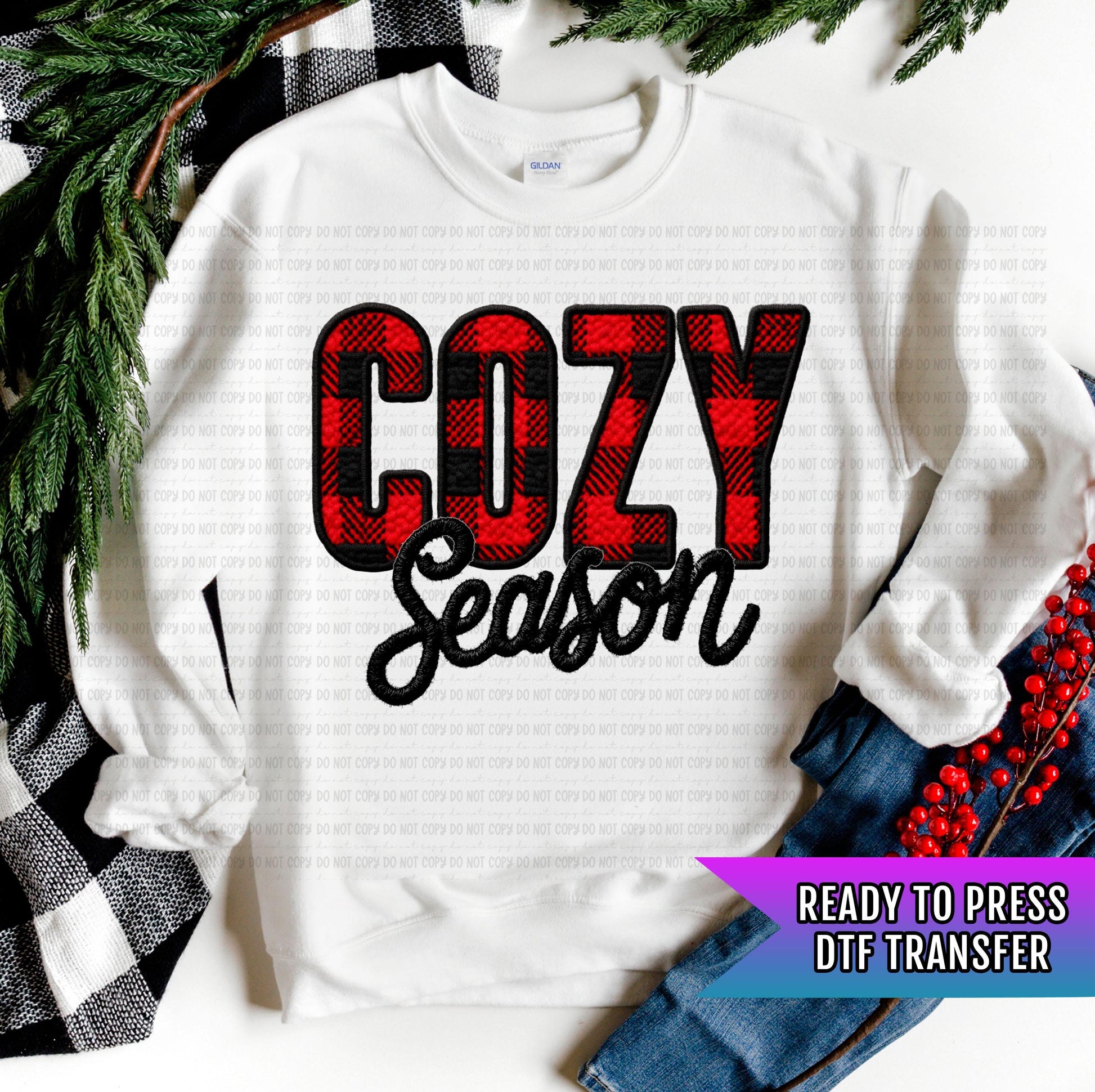Cozy Season DTF Transfers Ready For Press, Christmas DTF Prints, Heat Press Transfers, Direct To Film, Christmas Transfers, Custom Transfers