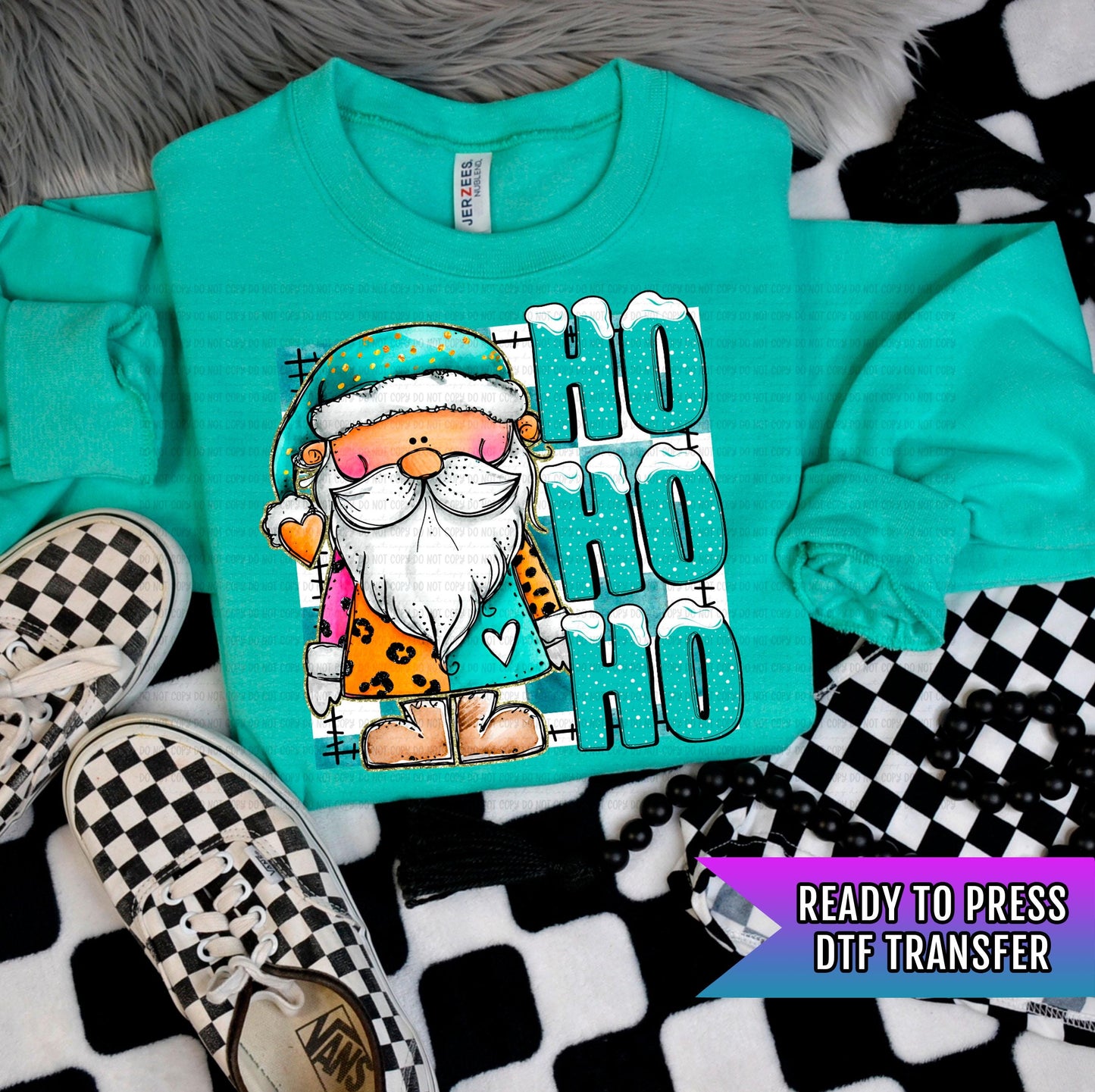 HoHoHo Santa DTF Transfers Ready For Press, Christmas DTF Prints, Heat Press Transfers, Direct To Film, Christmas Transfers, Custom Transfer