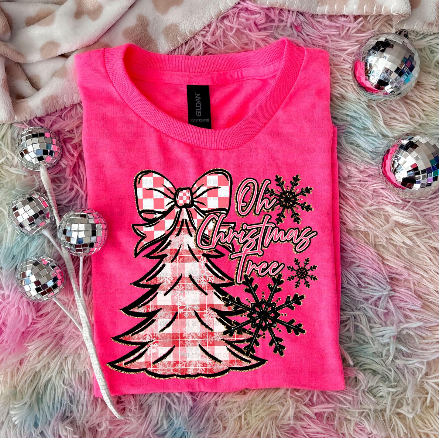 Oh Christmas Tree Bow DTF Transfers Ready For Press, Christmas DTF, Heat Press Transfers, Direct To Film, Christmas Transfers, Custom DTF