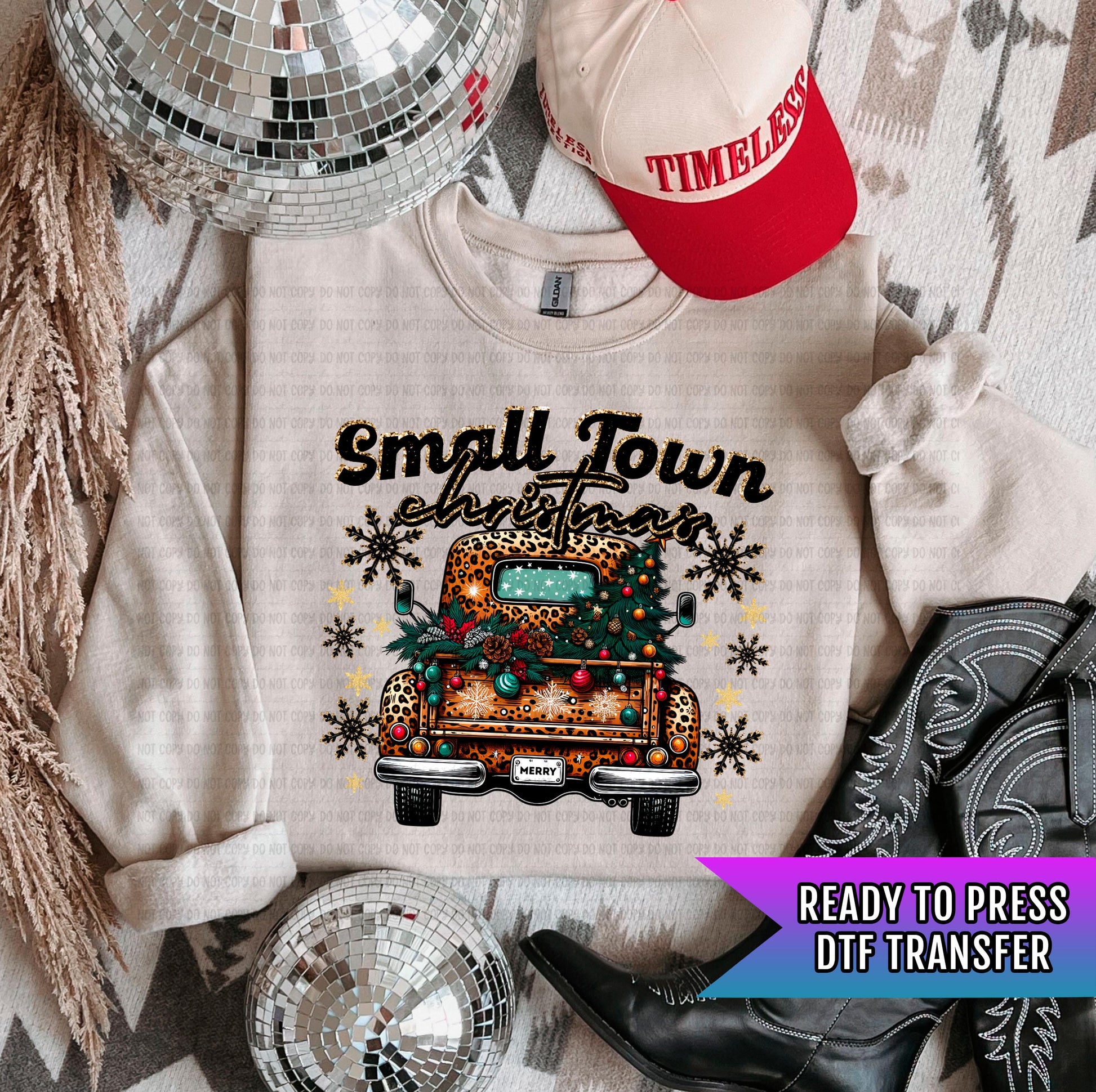 Small Town Christmas Merry DTF Transfers Ready For Press, Christmas DTF Prints, Heat Press Transfers, Direct To Film, Christmas Transfers