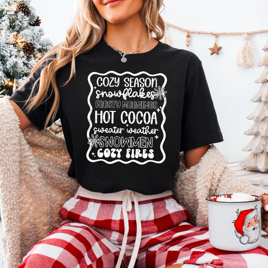 Christmas Things List DTF Transfer Ready For Press, Christmas DTF Print, Heat Press Transfer, Direct To Film, Custom DTF, Cozy Season Dtf