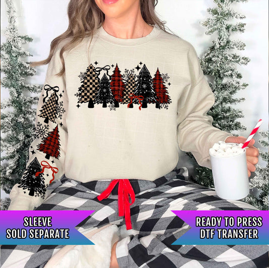 Merry Christmas Trees DTF Transfer Ready For Press, Christmas DTF Print, Heat Press Transfer, Winter Dtf Print, Direct To Film,Christmas DTF