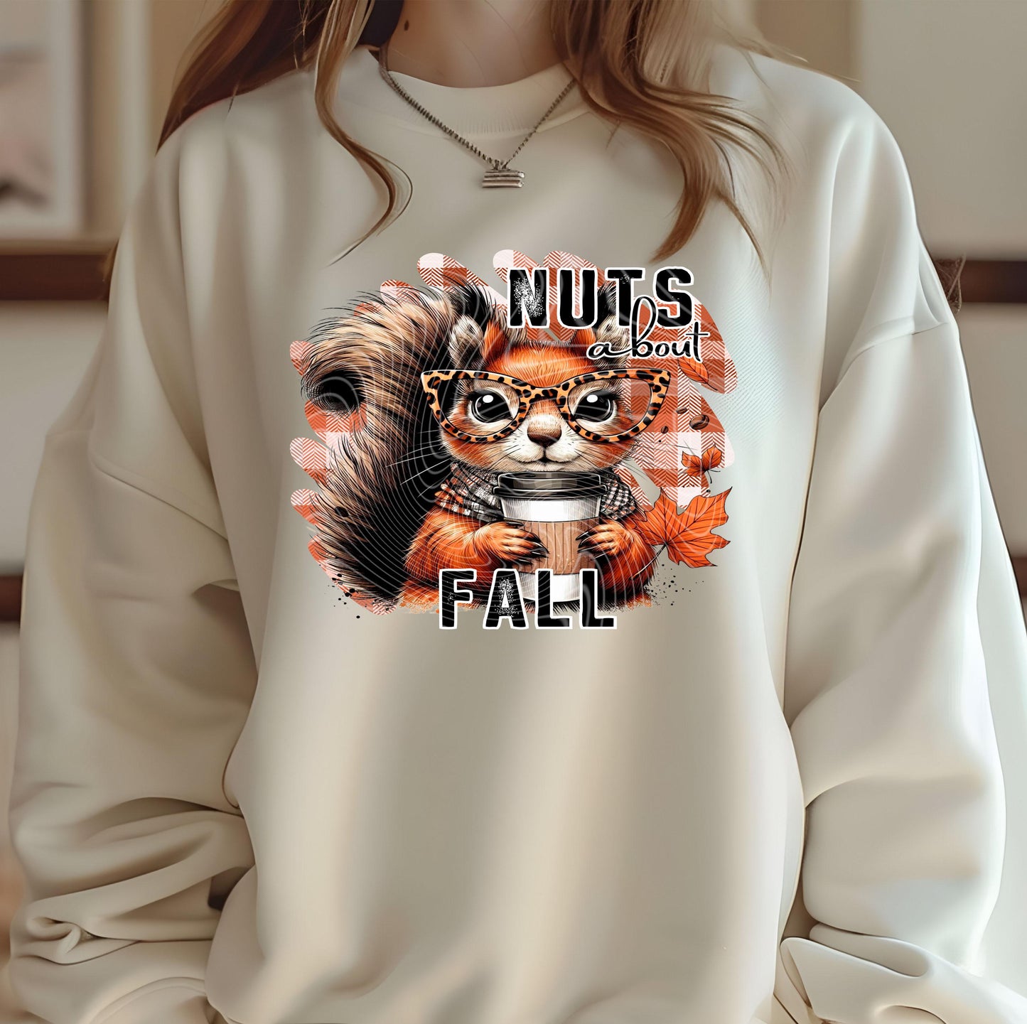 Nuts About Fall DTF Transfer Ready For Press, Fall DTF Transfer, Autumn Squirrel DTF Transfer, Pumpkin Heat Press Transfer, Cute Fall Dtf