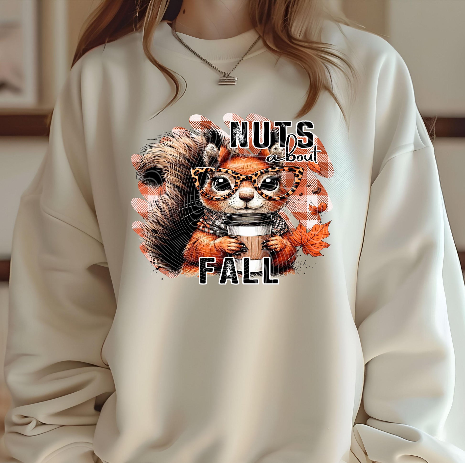 Nuts About Fall DTF Transfer Ready For Press, Fall DTF Transfer, Autumn Squirrel DTF Transfer, Pumpkin Heat Press Transfer, Cute Fall Dtf