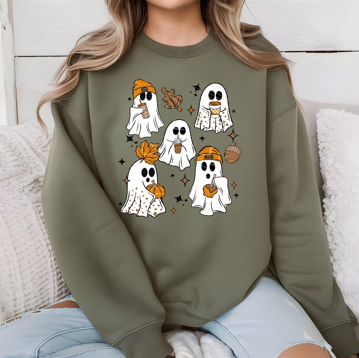 Fall Ghosts DTF Transfer Ready For Press, Fall DTF Transfers, Autumn DTF Transfer, Retro Fall Transfers, Fall Vibes Transfers, Fall Vibes