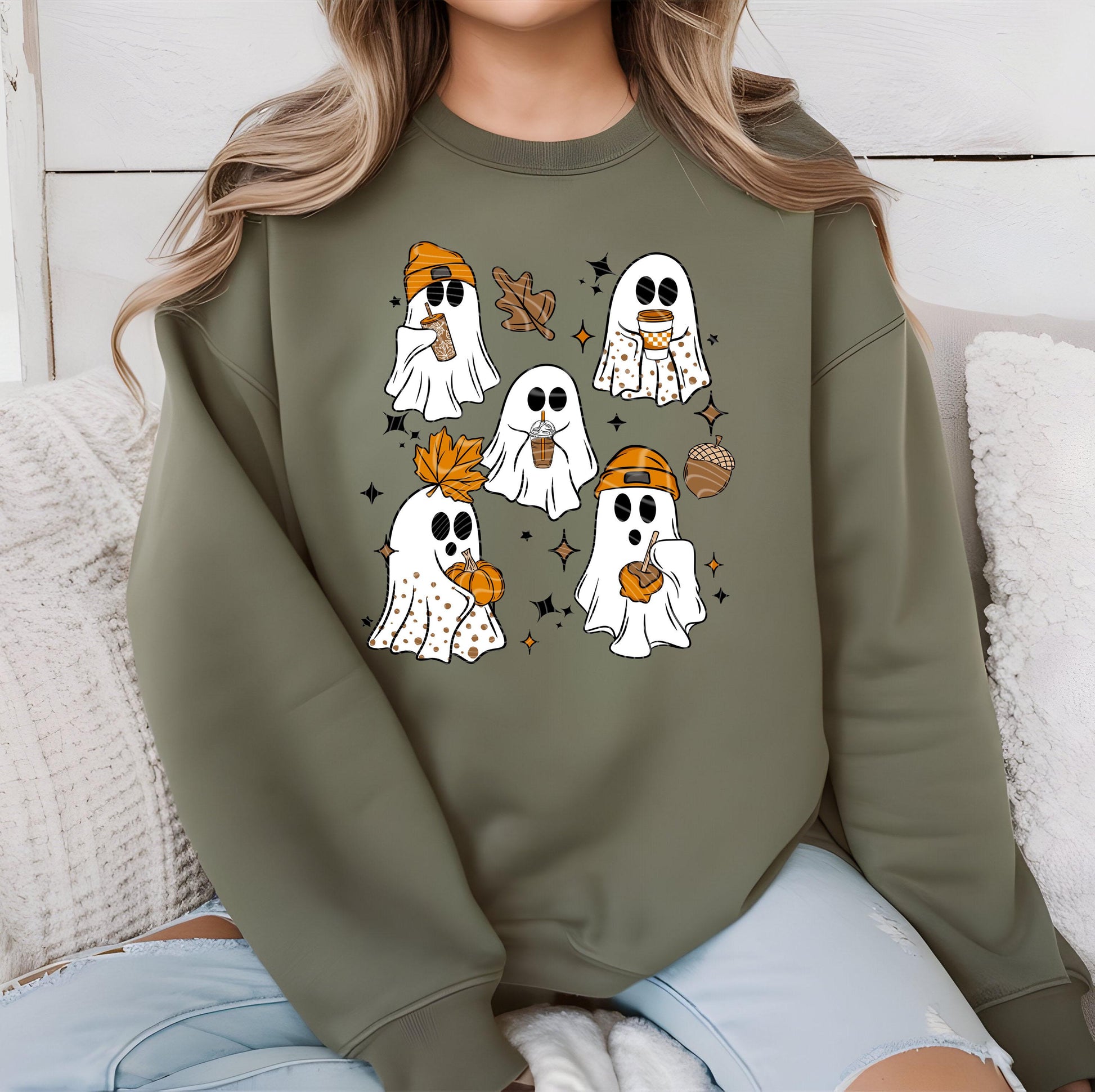 Fall Ghosts DTF Transfer Ready For Press, Fall DTF Transfers, Autumn DTF Transfer, Retro Fall Transfers, Fall Vibes Transfers, Fall Vibes