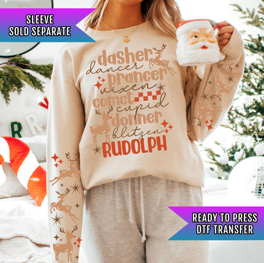 Reindeer List DTF Transfers Ready For Press, Christmas DTF Prints, Heat Press Transfers, Direct To Film, Christmas Transfers, Rudolph Dtf