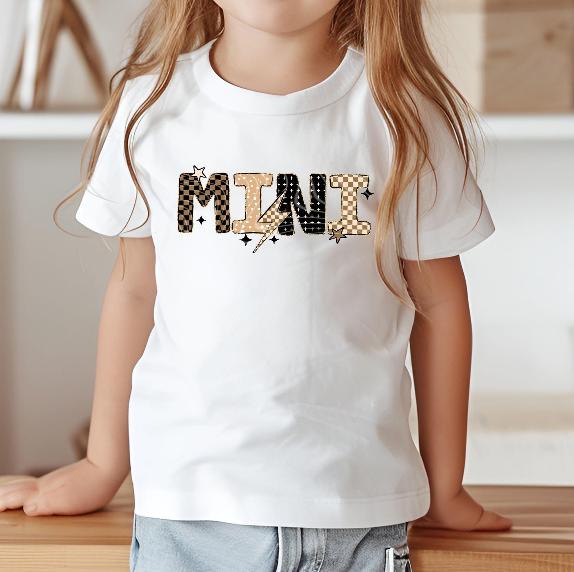 Mini With Lightning Bolt DTF Transfer Ready For Press, Mother DTF Print, Heat Press Transfer, Direct To Film, Mom DTF Print, Mama Transfers