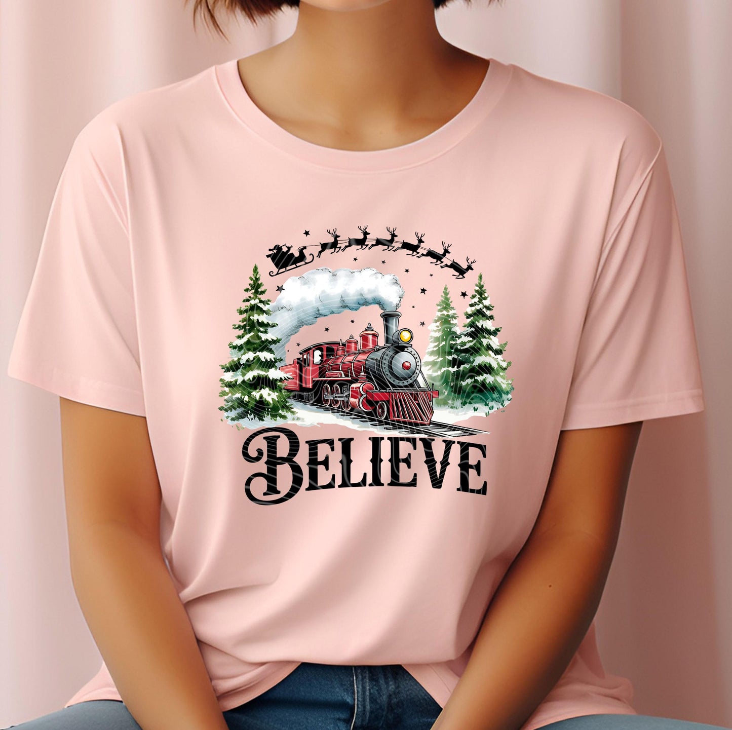 Believe North Pole Train Transfer, Christmas Train DTF Transfers Ready For Press, Christmas DTF Prints, Heat Press Transfer, Christmas Dtf