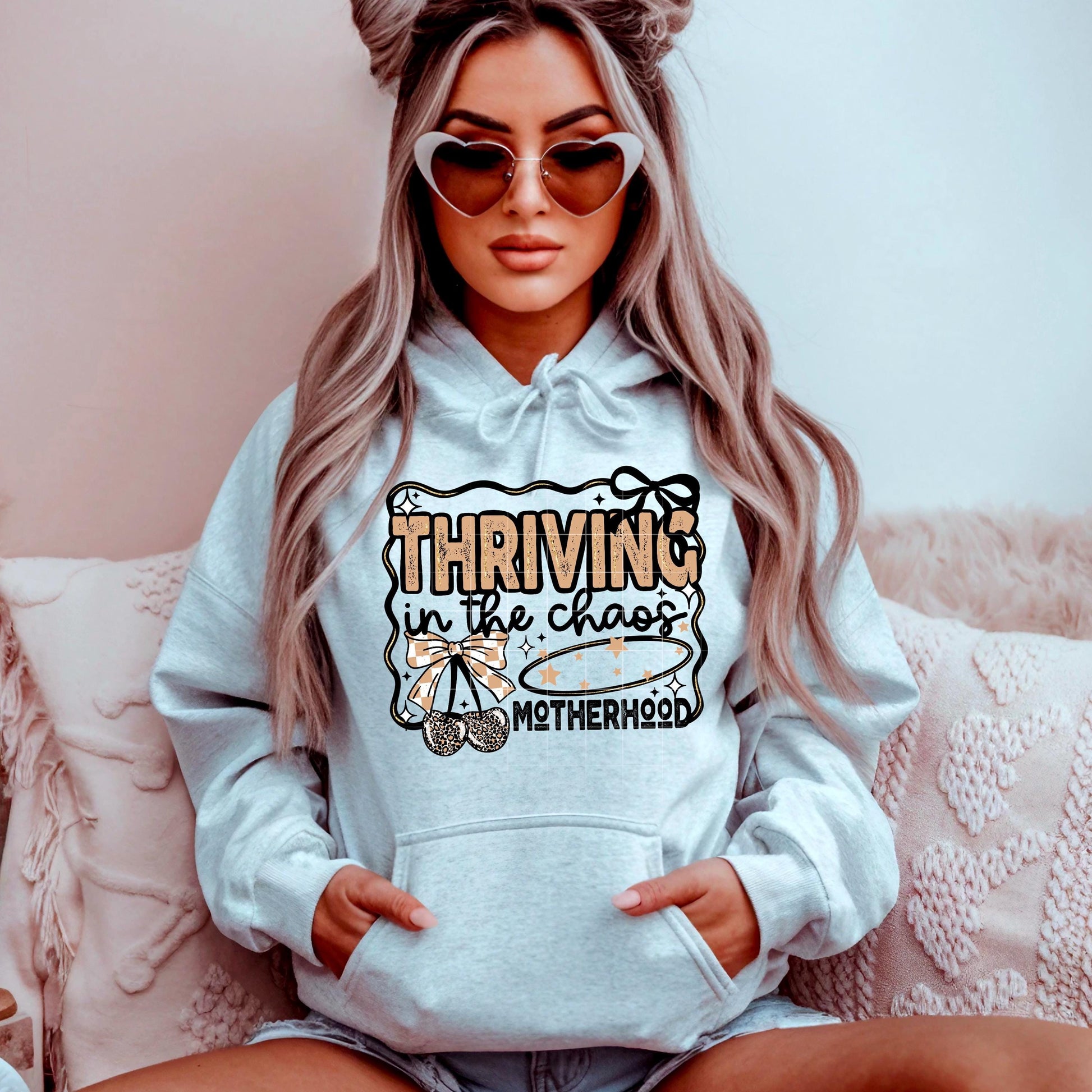 Thriving In The Chaos Motherhood DTF Transfer Ready For Press, DTF Print, Heat Press Transfer, Direct To Film, Mom DTF Print, Mama Transfers