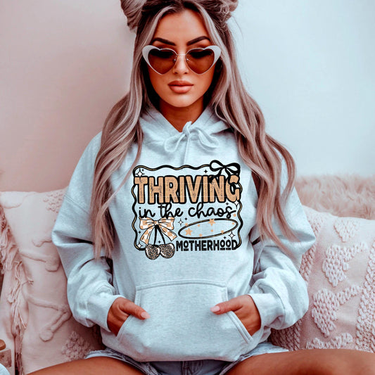 Thriving In The Chaos Motherhood DTF Transfer Ready For Press, DTF Print, Heat Press Transfer, Direct To Film, Mom DTF Print, Mama Transfers