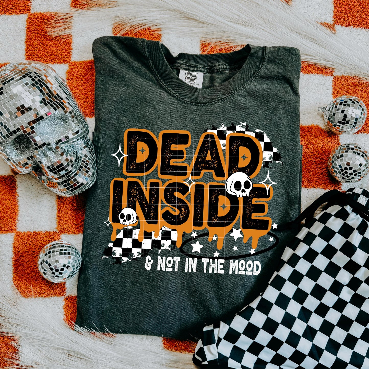 Dead Inside DTF Transfer Ready For Press, DTF Print, Heat Press Transfer, Direct To Film, Sarcastic Dtf, Funny DTF Print, Custom Dtf Print