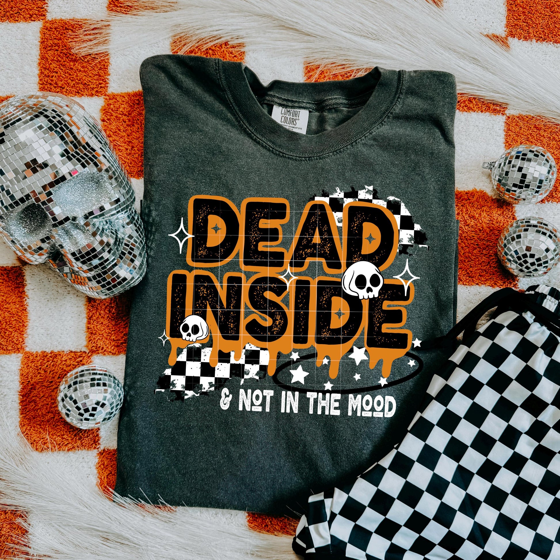 Dead Inside DTF Transfer Ready For Press, DTF Print, Heat Press Transfer, Direct To Film, Sarcastic Dtf, Funny DTF Print, Custom Dtf Print