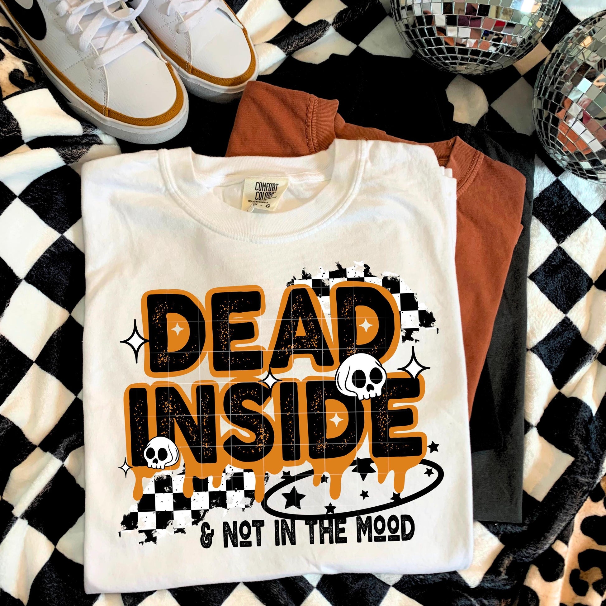Dead Inside DTF Transfer Ready For Press, DTF Print, Heat Press Transfer, Direct To Film, Sarcastic Dtf, Funny DTF Print, Custom Dtf Print