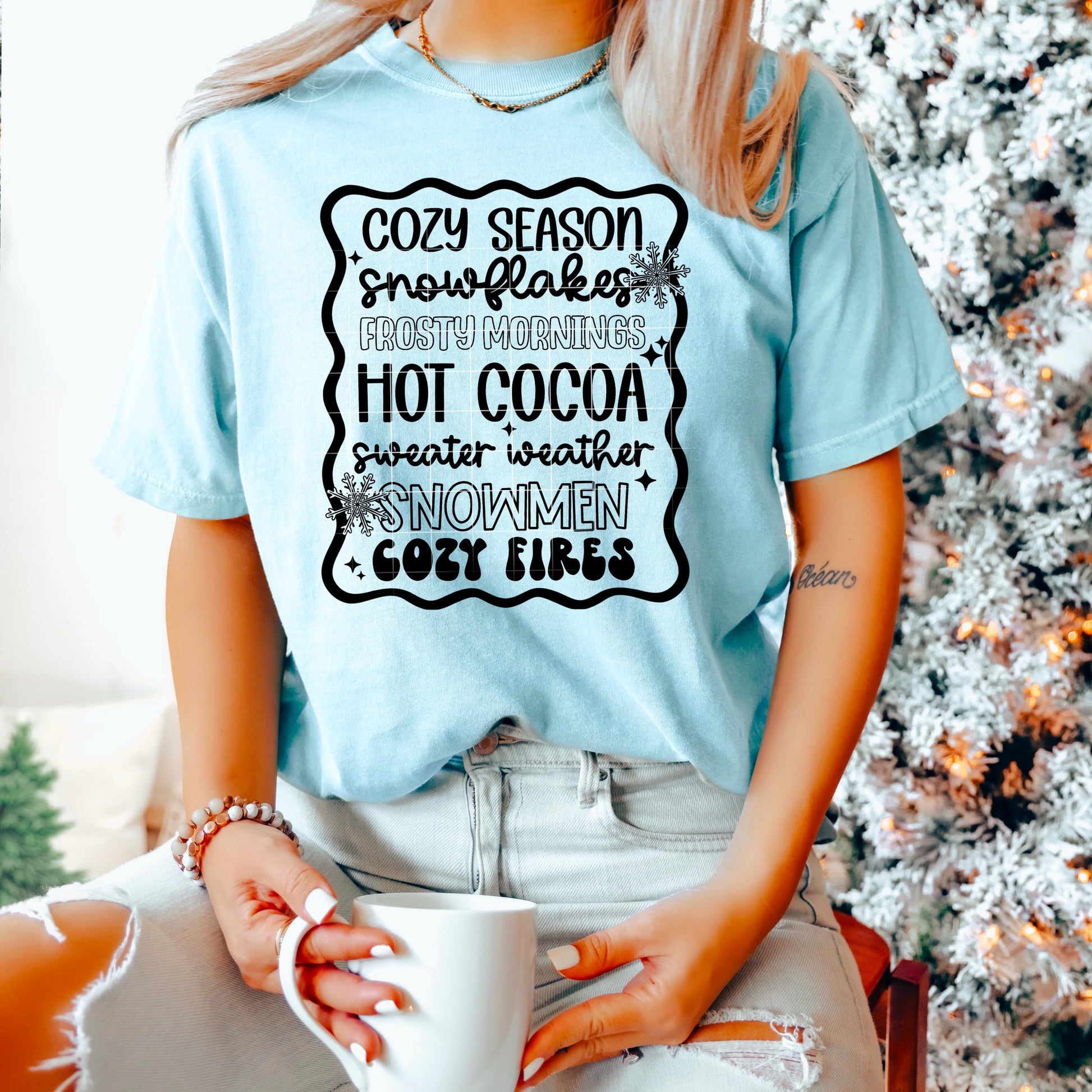 Cozy Season DTF Transfer Ready For Press, Christmas DTF Print, Heat Press Transfer, Direct To Film, Custom DTF, Christmas Things List Dtf