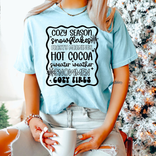 Cozy Season DTF Transfer Ready For Press, Christmas DTF Print, Heat Press Transfer, Direct To Film, Custom DTF, Christmas Things List Dtf