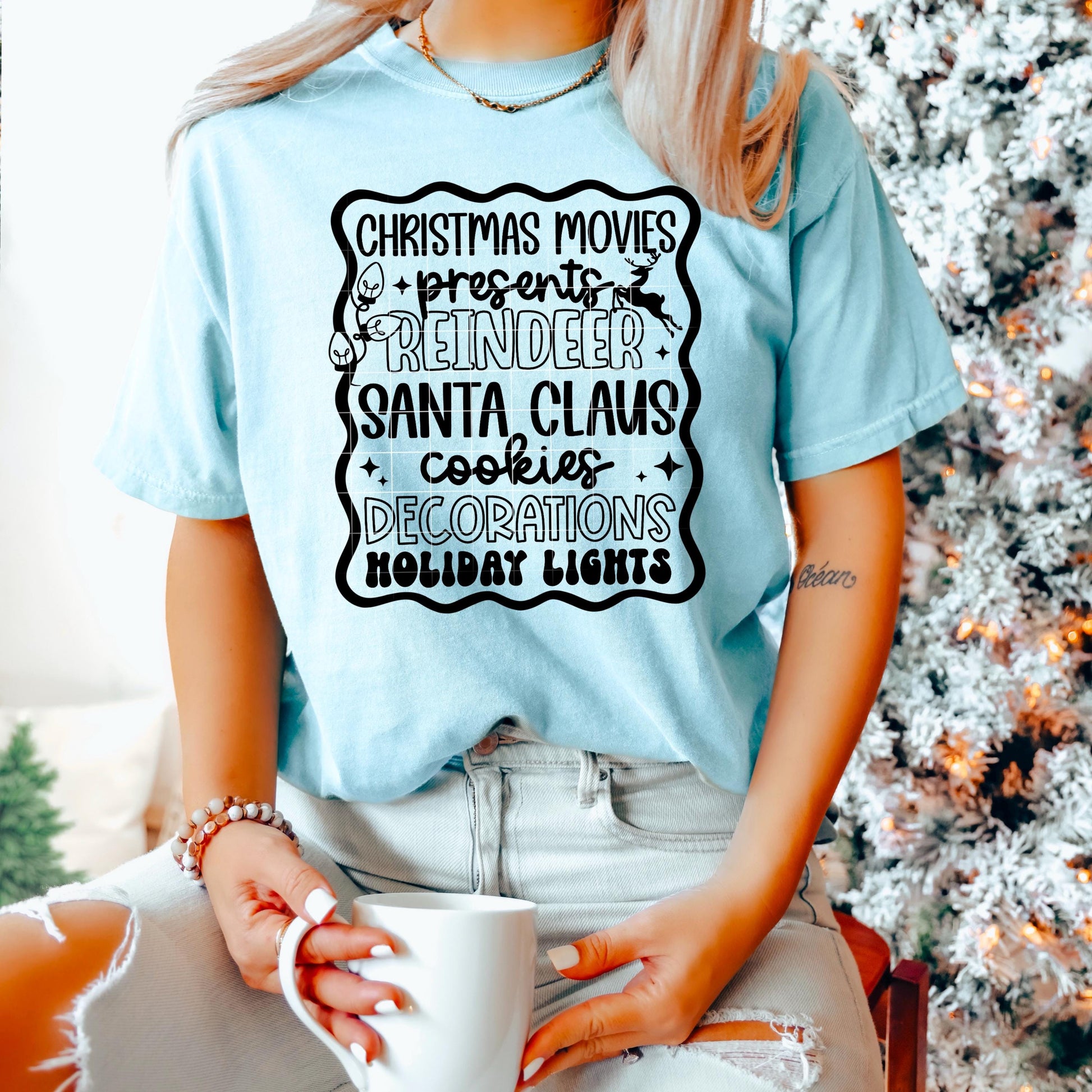Christmas Things List DTF Transfer Ready For Press, Christmas DTF Print, Heat Press Transfer, Direct To Film, Custom DTF, Cozy Season Dtf