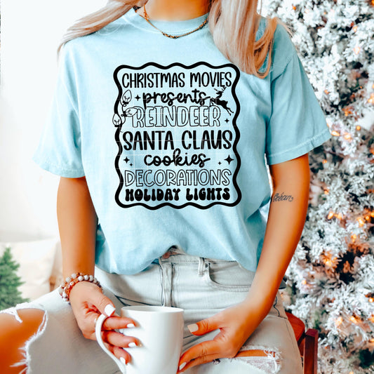 Christmas Things List DTF Transfer Ready For Press, Christmas DTF Print, Heat Press Transfer, Direct To Film, Custom DTF, Cozy Season Dtf